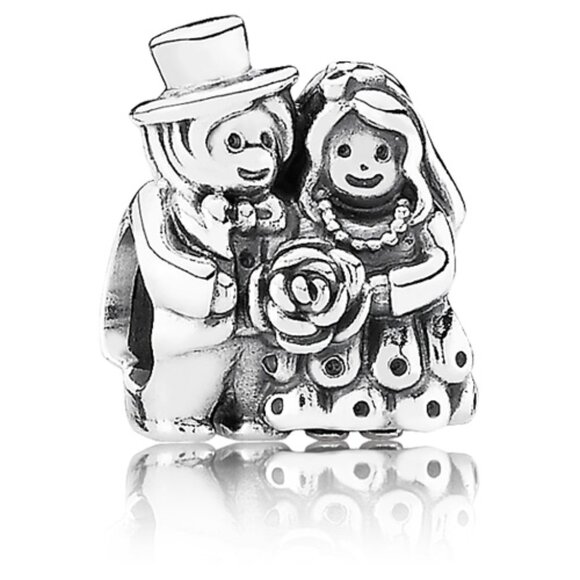 Pandora Jewelry - PANDORA Mr. and Mrs. Charm Authentic Sterling Silver Wedding Marriage Couple